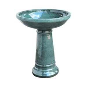 Ponto - Moss green fuglebad på sokkel